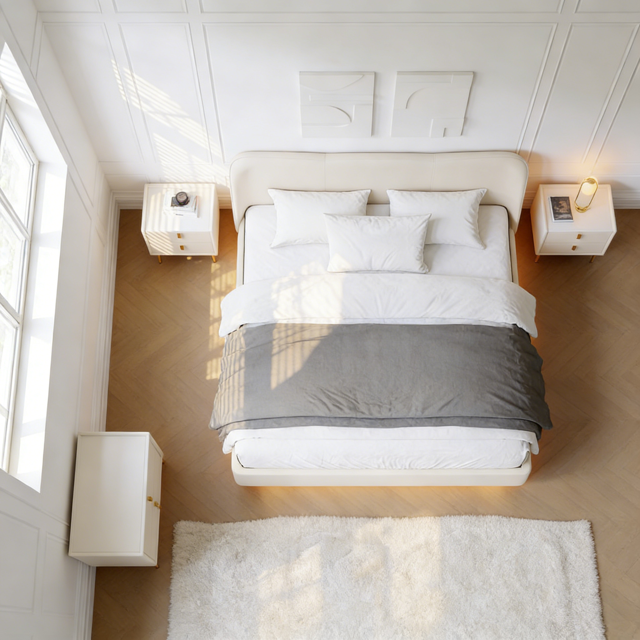 Circle Couchtisch - Glas Tischplatte (Beige)