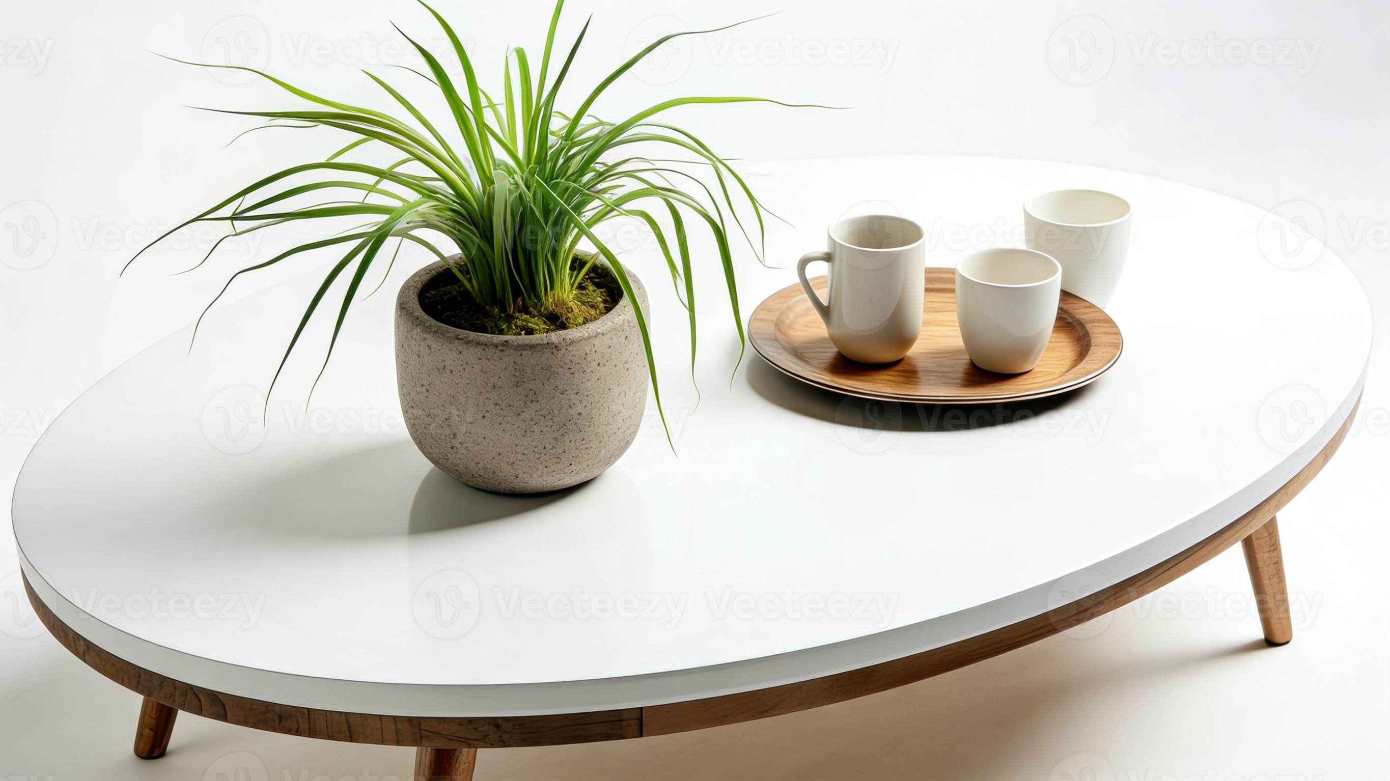 Form Couchtisch - Eiche Tischplatte (Grün) - Modernes Design aus Eiche