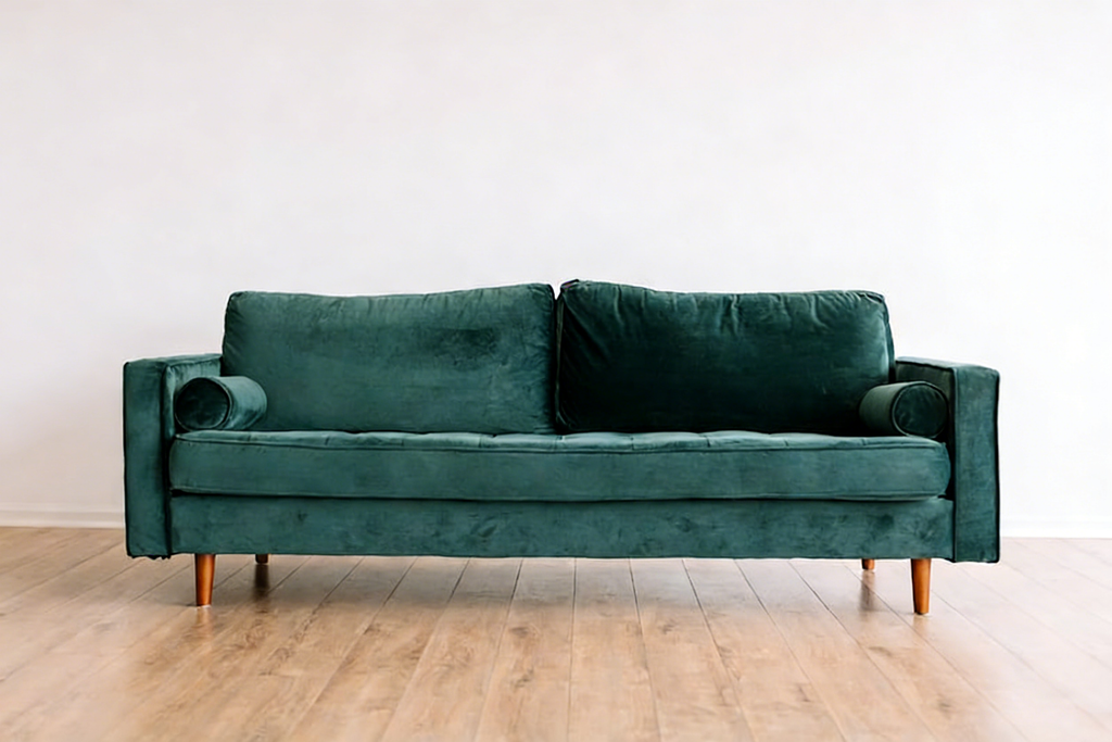 Zen Sofa - Mitte des Jahrhundertses Microfaser Navy - Mitte des Jahrhundertses Design aus Microfaser