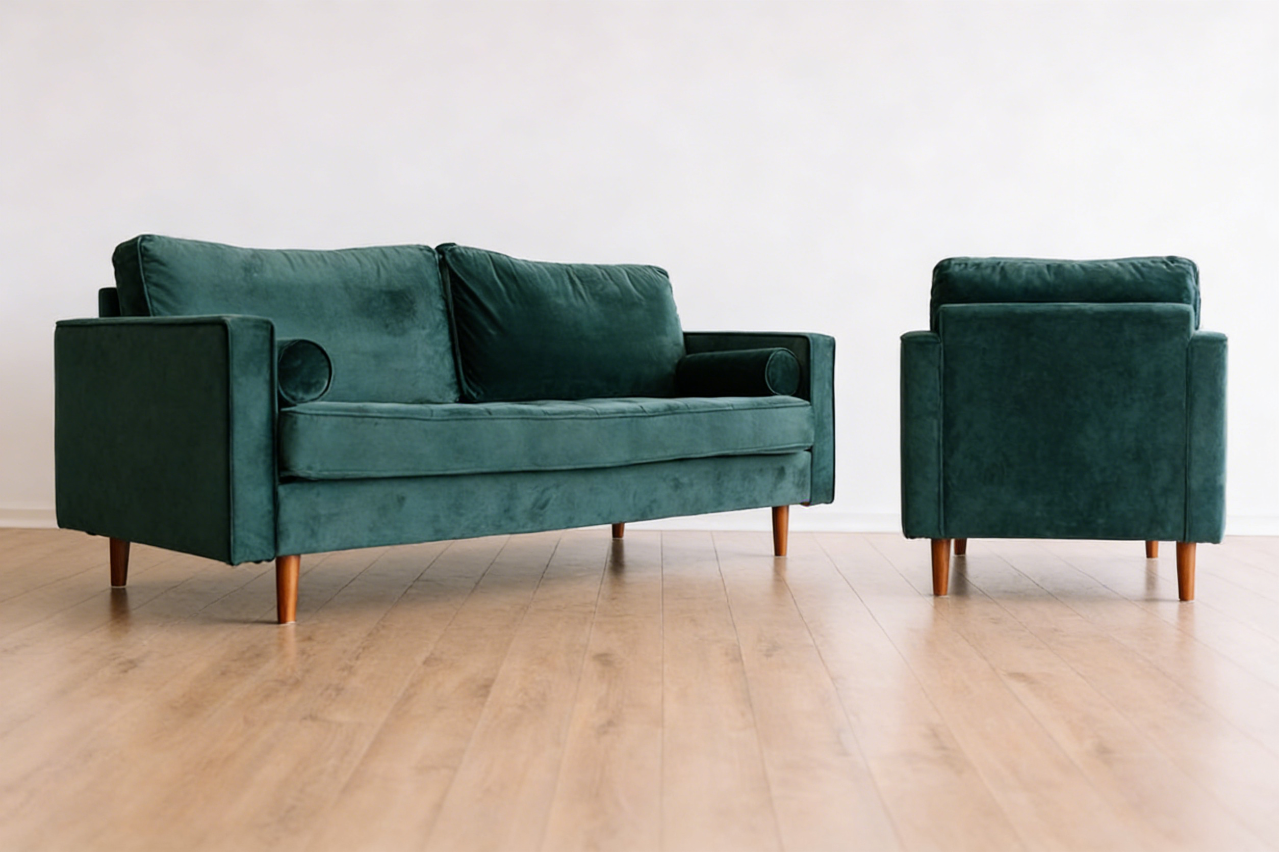 Zen Sofa - Mitte des Jahrhundertses Microfaser Navy